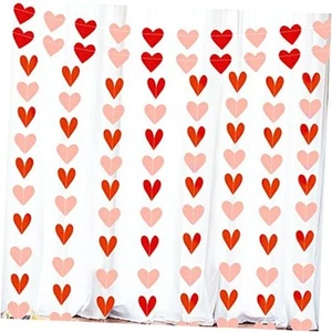 Valentines Day Decor 10Pack Heart Garland Banners Valentines Party Decorations - Picture 1 of 8