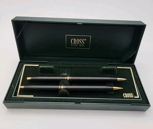 Vintage Cross Damen klassischer Stift und 0,5 mm Bleistift Set 254105 Schwarz & Goldrand - Bild 1 von 20