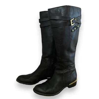 Franco Sarto Black Leather Riding Boots Size 7 Lea Celeste #C3135L1001 - image 1 of 4