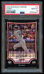 2009 Bowman Chrome Xfractor #10 Ichiro Suzuki /250 PSA 10 GEM MINT - Picture 1 of 2