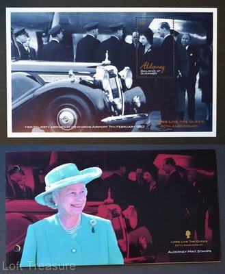 Alderney Stamps: "Golden Jubilee - QE II" £2 M/S Presentation Pack 2002 - Image 1 of 4