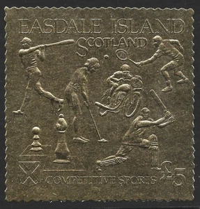 Easdale Island Scotland, Sports, MNH Gold Foil Stamp #F12552 - Picture 1 of 1