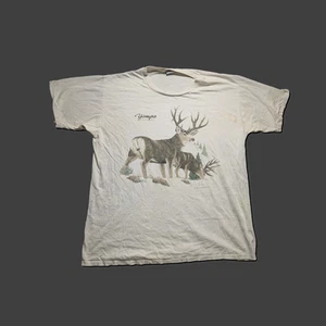 Vintage XXL Yampa Colorado Deer T-Shirt Mens Graphic Tee - Picture 1 of 7