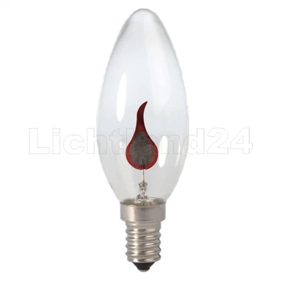 E14 - Flammen Licht Glühlampe Flicker Flacker Kerze 3 Watt -  NEON - 3W - Bild 1 von 3