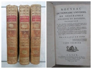AYNES : DICTIONNAIRE DE GEOGRAPHIE ancienne et moderne, 1804. 3 vol. complet. - Picture 1 of 24
