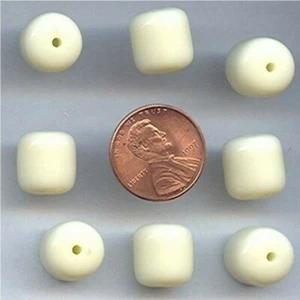 144pcs VINTAGE JAPANESE CREME 16mm. CYLINDER BEADS g113 - Picture 1 of 1