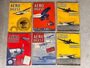 6 Vintage Issues of AERO DIGEST Magazine from 1938 WWII era - Picture 1 of 2