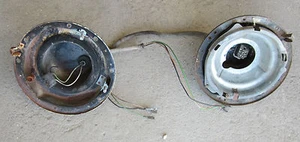 1956 Cadillac Headlight Bucket Retainer Ring & Wiring Plug Pair (2) Used Orig 56 - Picture 1 of 4