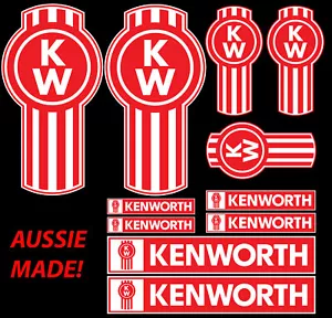 11 X KENWORTH Truck Emblem Decal Sticker Pack Dash Bullbar Bonnet Semi Trailer - Picture 1 of 2