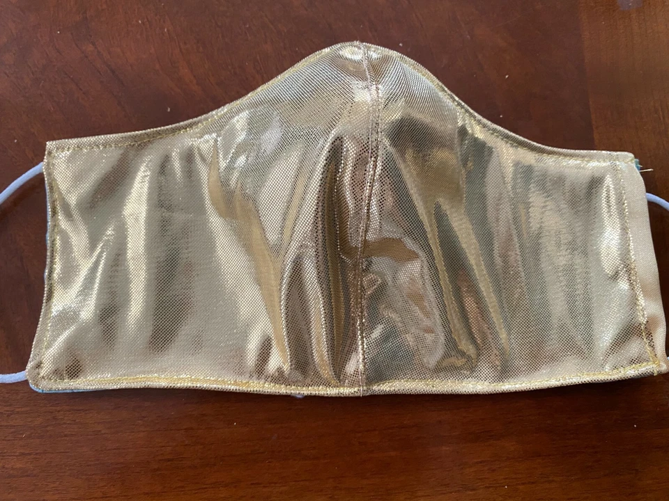 Fabric Face Mask gold lame party - Image 1 of 1
