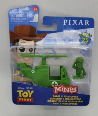 Disney Pixar Toy Story Minis Sarge y Helicóptero *25 Aniversario  Foto 1 de 2