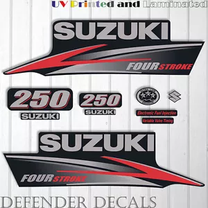 Suzuki 250 PS Viertakt Außenbord Motor Aufkleber Aufkleber Set Reproduktion Kit - Bild 1 von 1