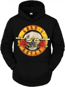 GUNS `N ROSES LOGO ROCK BAND HOODIES BLACK MEN's SIZES - Picture 1 of 1