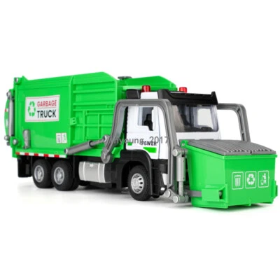 Müllwagen Spielzeug Zink Legierung Müllauto Spielzeug mit Licht Sound Pull Back - Bild 1 von 4
