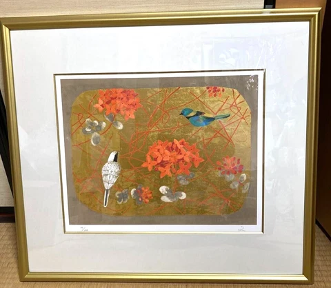 Fumiko Hori Serigraph "Asking for the red flower" 2007 Art Bird  limited Japan Cover