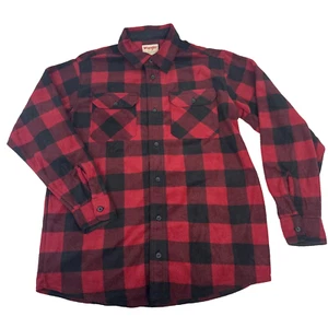 Wrangler Sherpa Lined Flannel Shirt Jacket Shacket Medium M Red Plaid Outdoor - Picture 1 of 7