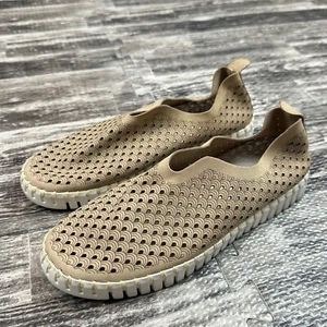 Ilse Jacobsen Tulip Platforms Women's sz 37 Tan Brown Slip On Perforated Shoes - Picture 1 of 7