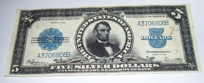Reproduced United States of America Five Dollar Silver Certificate - Image 1 of 3