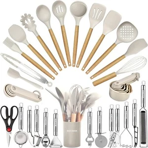 Kitchen Utensils Set- 35 PCs Cooking Utensils with Grater Tongs Spoon Spatula - Picture 1 of 12