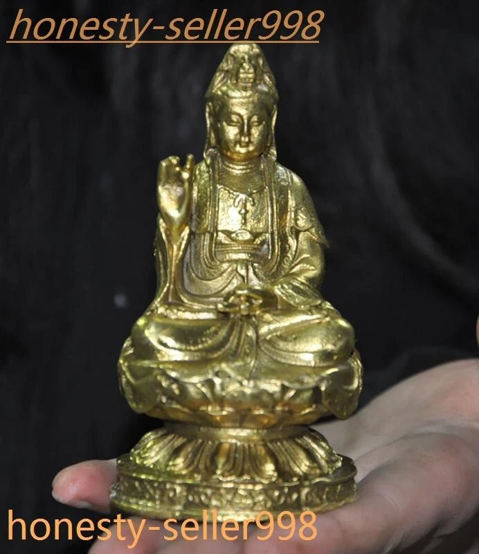 中国古董黄铜Kwan-殷雕像、雕像| eBay