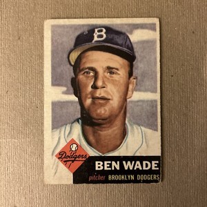 1953 Topps Baseball Ben Wade Brooklyn Dodgers Card #4