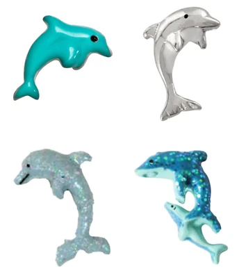 Origami Owl CHOICE OF ENAMEL OR GLITTER DOLPHIN Floating BEACH & OCEAN Charm - Image 1 of 2