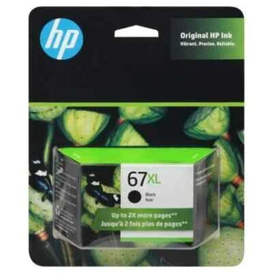 New Hewlett Packard (HP) 67XL Black Ink Cartridge exp 01/26 plus - Afbeelding 1 van 1