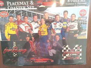 Juego de 8 manteles y posavasos NASCAR/COCA-COLA Hecho en USA. Precintado. NUEVO - Imagen 1 de 5
