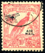 NEW GUINEA - 1932 10/- 'PINK' Air Mail VFU SG202 Cv £85 [D1375]