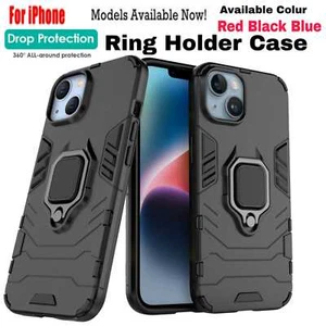 Case For iPhone 14  13 12 11  Xs XR X  Shockproof Rugged  Ring Stand Cover Case - Picture 1 of 4