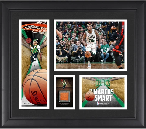 Marcus Smart Boston Celtics Framed 15x17 Collage & Piece of Team-Used Ball Cover