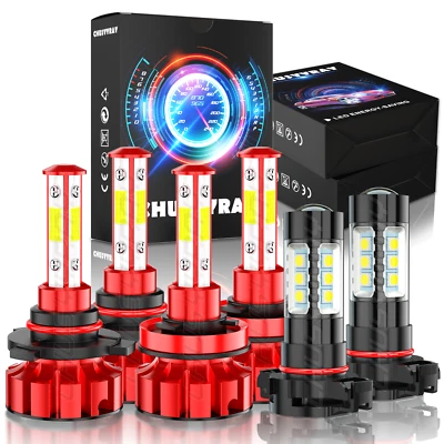 Para Jeep Compass 2011-2013 -6x Combo Faro LED Alto/Bajo + Kit Bombillas Antiniebla Foto 1 de 4