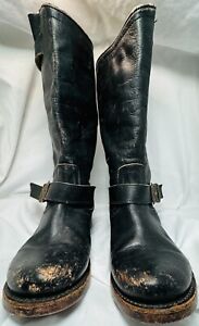 Freebird By Steve Distressed Mid-Calf Leather Crosby Boots Black Women's Size 8