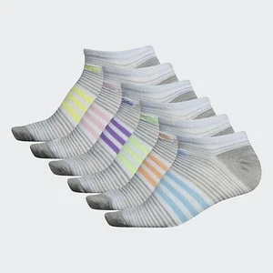 adidas 6-PACK Women Climalite Superlite Compression No Show Socks Shoe Size 5-10 - Picture 1 of 2