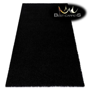 Amazing Modern Rug shaggy "SOFFI" 5cm, soft, single-colour, BLACK High Quality - Picture 1 of 6