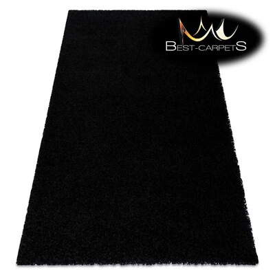 Amazing Modern Rug shaggy "SOFFI" 5cm, soft, single-colour, BLACK High Quality - Image 1 of 4