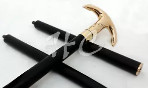 Vintage Designer Brass Handle Antique Style Victorian Cane Wooden Walking Stick - Picture 1 of 6