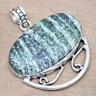 Necklace Zebra Jasper Gemstone Handmade Gift For Her 925 Silver Jewelry 1.75"