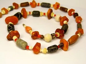 Baltic Amber  / Ceramic / Other Stones Necklace 27.5" Multicolor 0912 - Picture 1 of 12