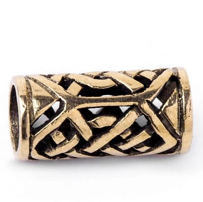  Bart Perle Bartperle Bartschmuck Bronze + Bartgummis Wikinger Germanen Kelten - Bild 1 von 3