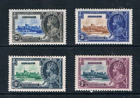 Gibraltar 1935 - 2d to 1sh - KGV Silver Jubilee- SC 100-103 [SG 114-117] MINT A1 Cover