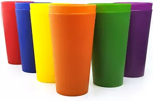 32-Ounce Plastic Tumblers Large Drinking Glasses, Set of 12 Multicolor - Unbreak - Picture 1 of 12