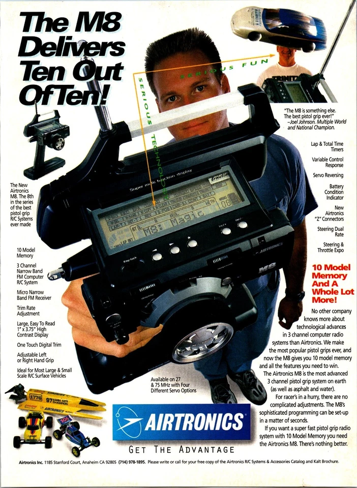 Airtronics M8 Radio Joel Johnson Print Ad Ephemera Wall Art Decor - Image 1 of 1