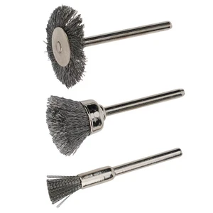New Silver Wire Brush Power Tool 3Pcs/Set Brushes Polishing Rust Removal - Picture 1 of 24