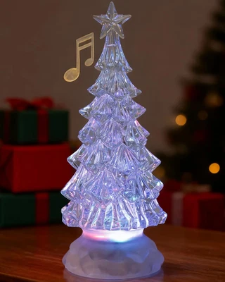 Globo de nieve para árbol de Navidad - Globos de nieve eléctricos con brillo giratorio, iluminados  Foto 1 de 4