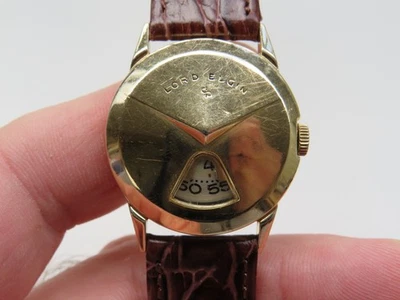 1950's Lord Elgin "Chevron" Digital Jump Hour Watch - 14K Gold Filled - Image 1 of 4