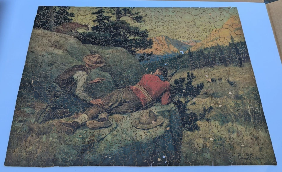 Rompecabezas de madera grande Phillip R Goodwin The Competition raro de colección Foto 1 de 4