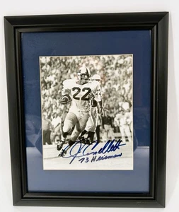 Foto firmata John Cappelletti '73 Heisman - Espositore autografo incorniciato Penn State - Foto 1 di 8