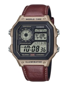 Casio Standard Digital World Time Quartz AE-1200WHL-5AV 100M Mens Watch - Picture 1 of 3
