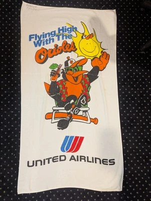 Toalla de playa para piscina Baltimore Orioles años 80 90 hecha en EE. UU. béisbol volando alto difícil de encontrar de colección Foto 1 de 4